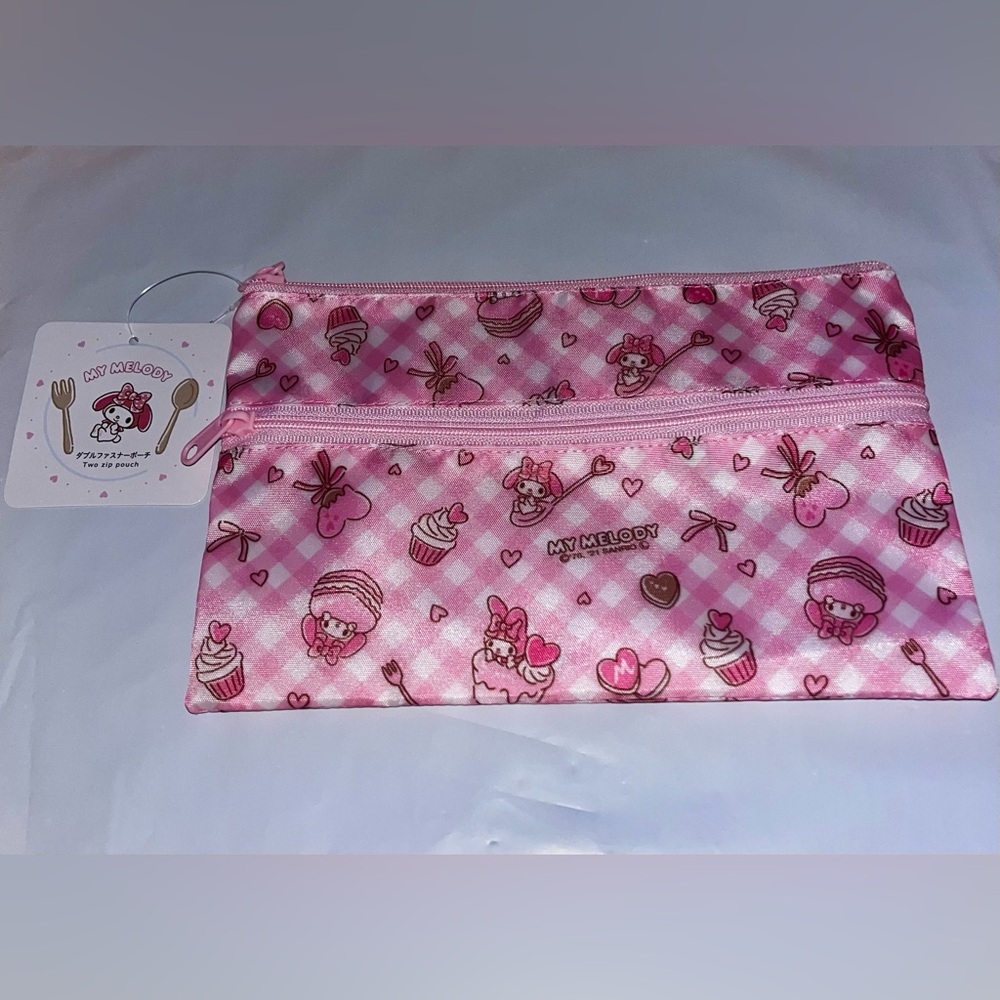 *new* My Melody Nylon 2 Zip Pouch